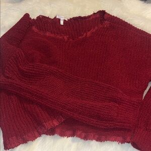 Elegant Burgundy V-Neck Sweater Maurice’s brand xl